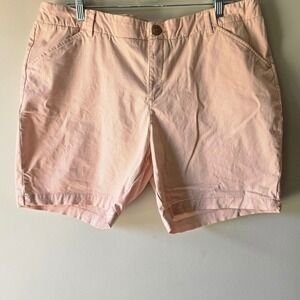 Lee Regular Fit Womens Shorts Mid Rise Petites Peach Casual Everyday Size 18P